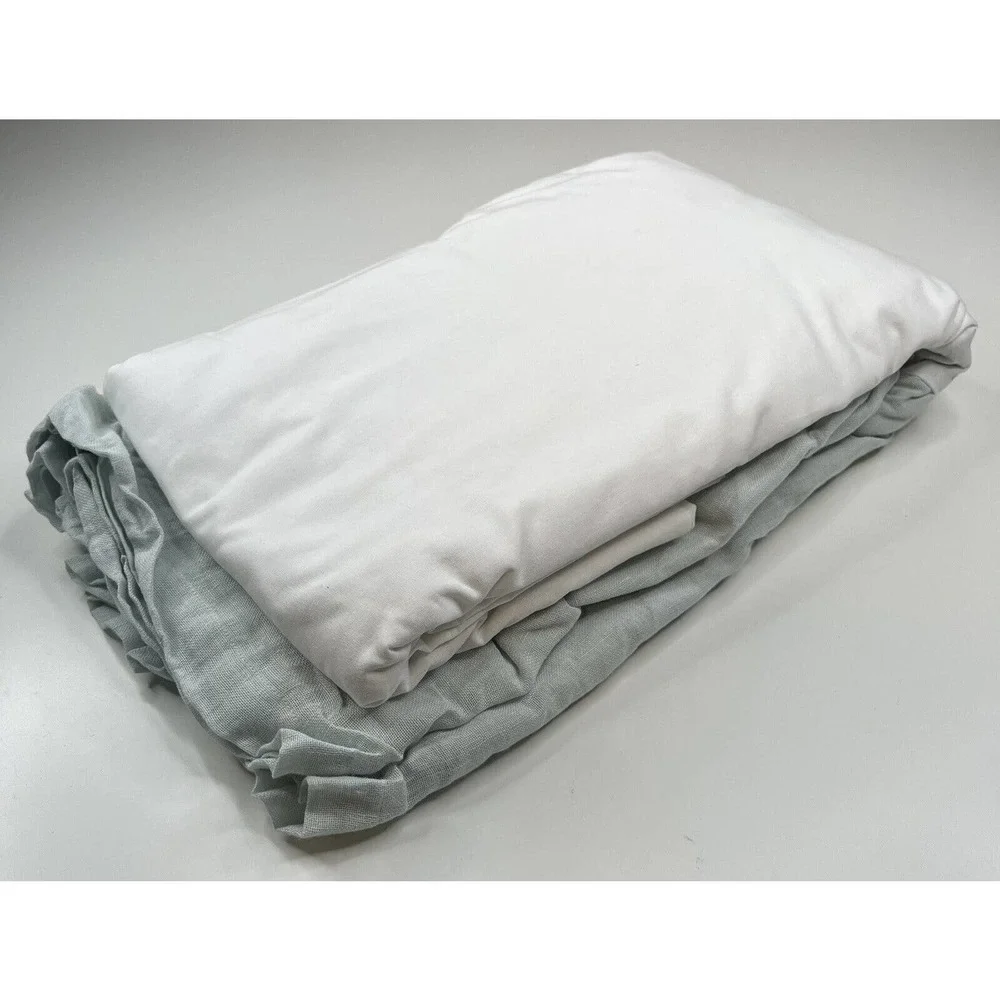 NWT RH Teen Restoration Hardware Full Bed Gathered Gauze Skirt Sea Green